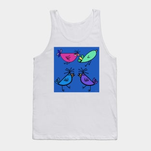 Simple Colorful Birds Tank Top